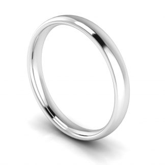 Platinum 950 3mm Court Plain Unisex Wedding Ring