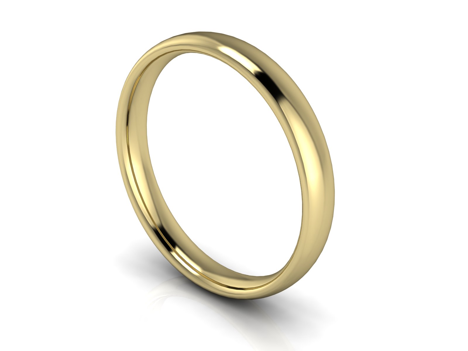 18ct Yellow Gold 3mm Court Plain Unisex Wedding Ring