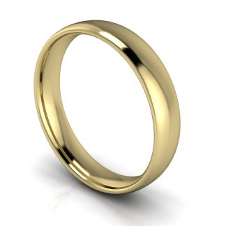 18ct Yellow Gold 4mm Court Plain Unisex Wedding Ring