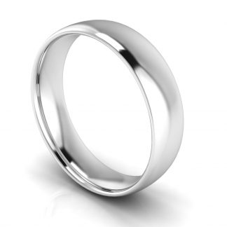 Platinum 950 5mm Court Plain Unisex Wedding Ring