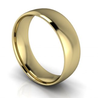 18ct Yellow Gold 6mm Court Plain Unisex Wedding Ring