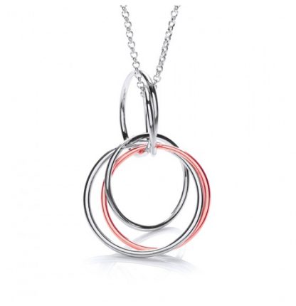 925 Sterling Silver Circle Shape Drop Pendant Necklace