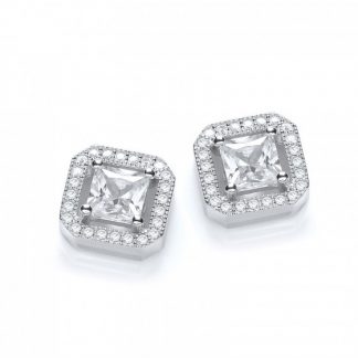 925 Sterling Silver Square Stud