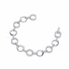 925 Sterling Silver Polished and Cubic Zirconia Linked Circle Bracelet