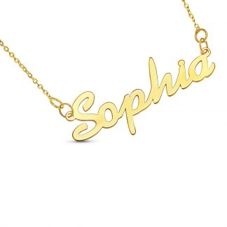 9ct Yellow Gold Personalised Custom Name Necklace Script Style