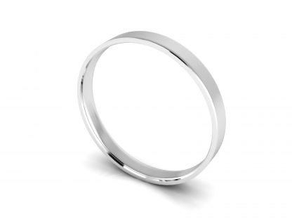 Platinum 950 2.5mm Flat Court Plain Unisex Wedding Ring