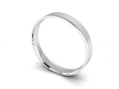 Platinum 950 3mm Flat Court Plain Unisex Wedding Ring