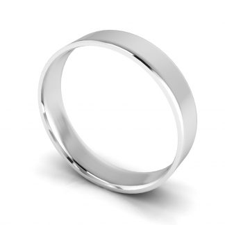 Platinum 950 4mm Flat Court Plain Unisex Wedding Ring