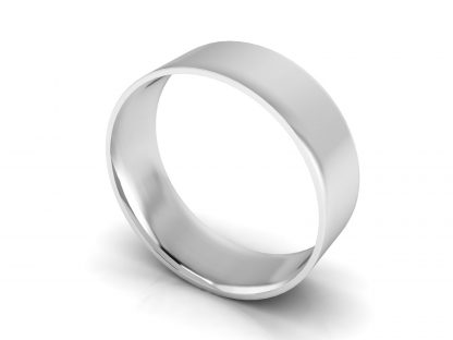 Platinum 950 8mm Flat Court Plain Unisex Wedding Ring