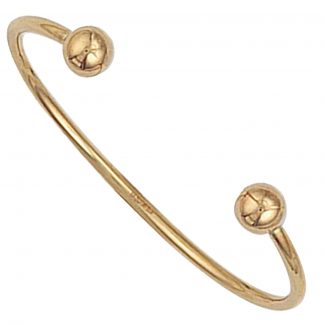 9ct Yellow Gold Hollow Baby Torque Bangle