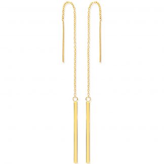 9ct Yellow Gold Chain Drop Threader Earrings